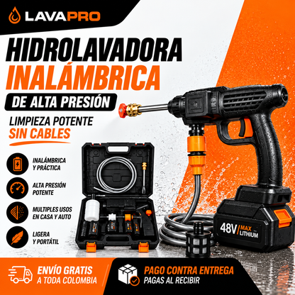 Hidrolavadora Inalámbrica Portátil de Alta Presión y Sin Cabos - con 1 Batería Gratis! 🎁