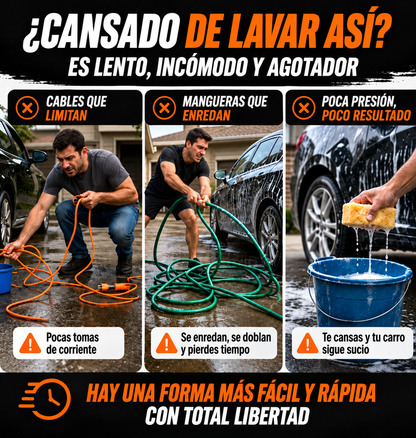 Hidrolavadora Inalámbrica Portátil de Alta Presión y Sin Cabos - con 1 Batería Gratis! 🎁